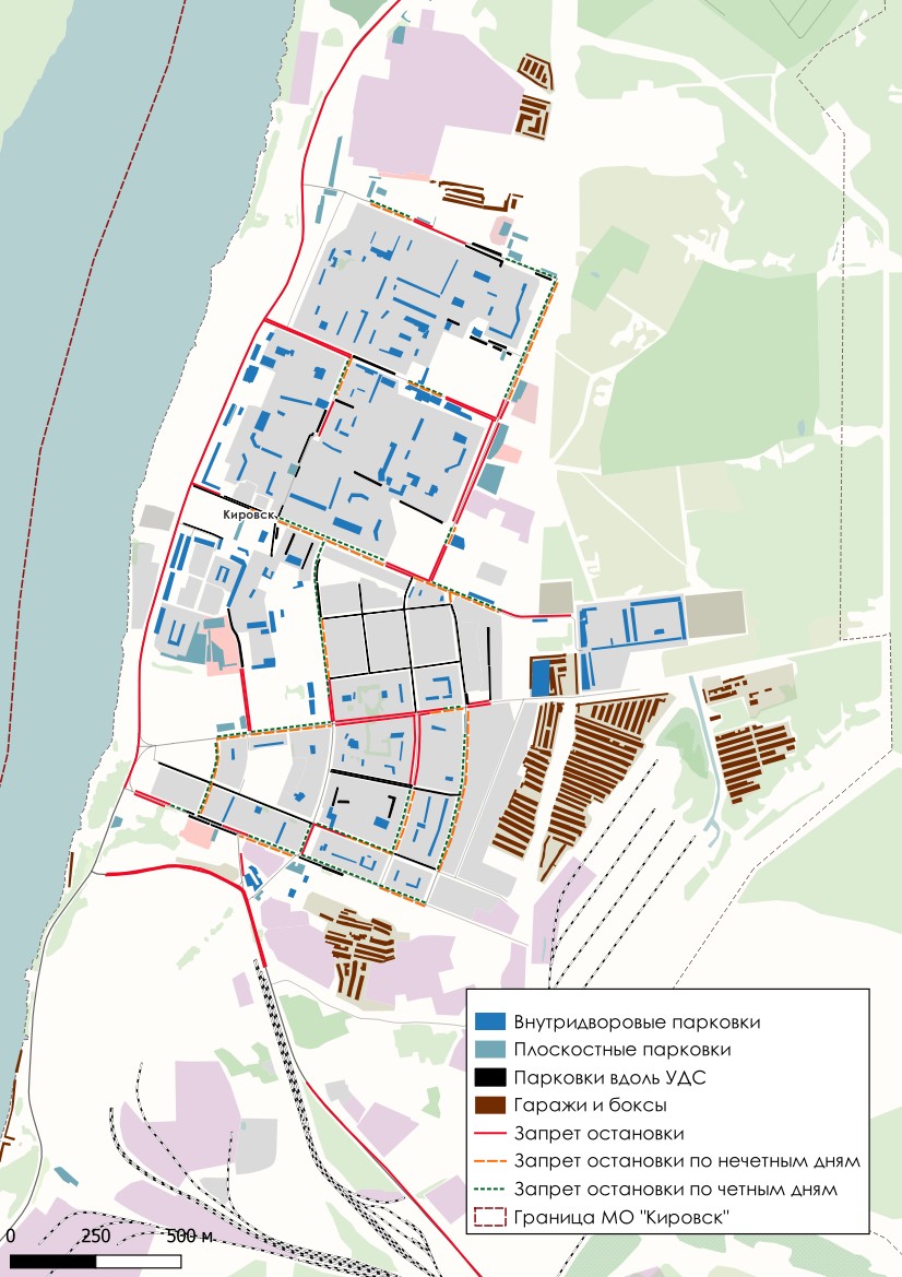 Карта парковочного пространства Кировского городского поселения
